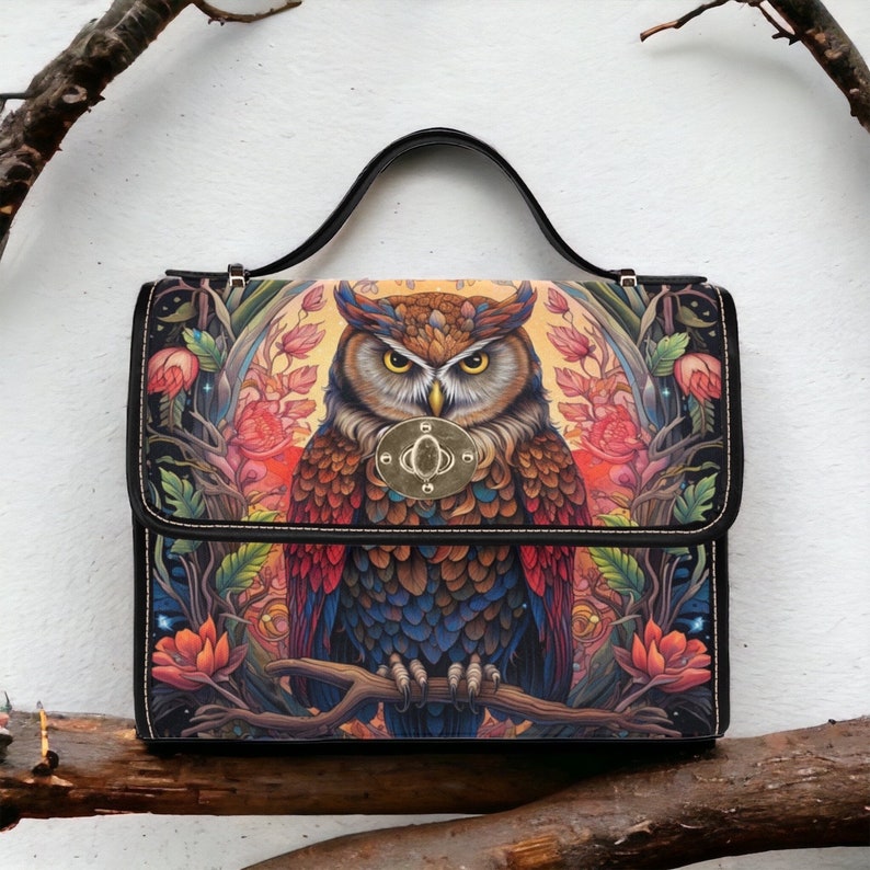 Magical Owl Dark Academia Cottagecore Whimsy Goth Witchy Satchel Handbag For Boho Hippies