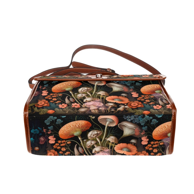 Witchy Mushroom Cute Floral Satchel Bag For Boho Hippie