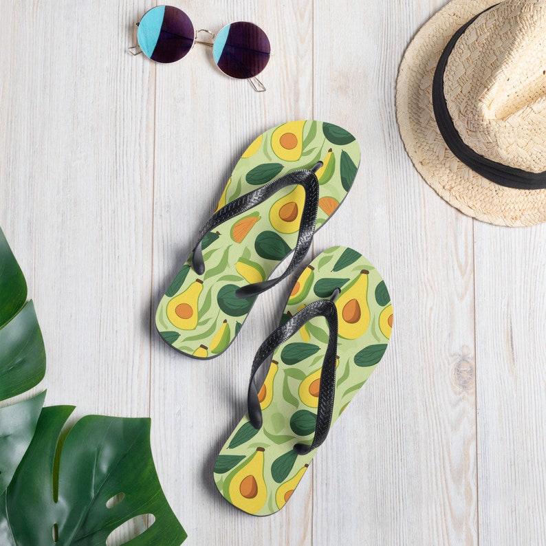 hippieartzone - Avocado Flip Flops.