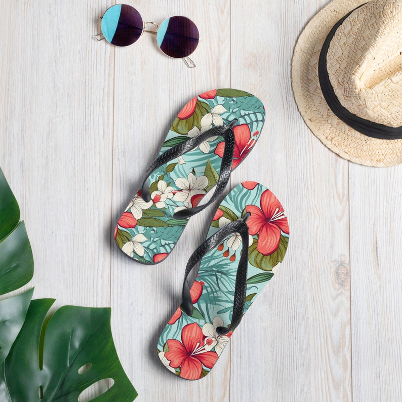 hippieartzone - Hawaiian Flip Flops For Men And Women Who Love The Beach