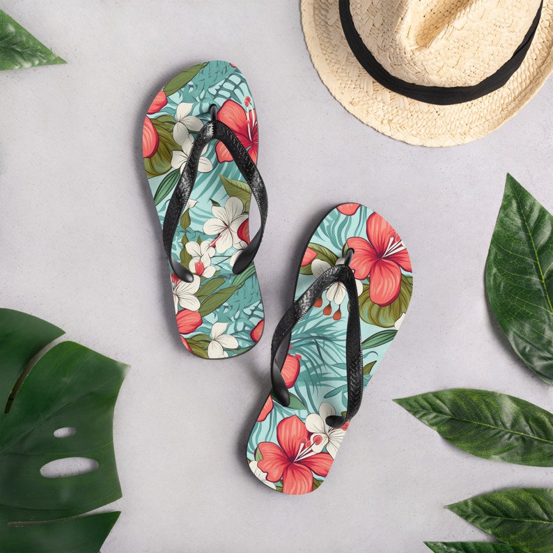 hippieartzone - Hawaiian Flip Flops For Men And Women Who Love The Beach