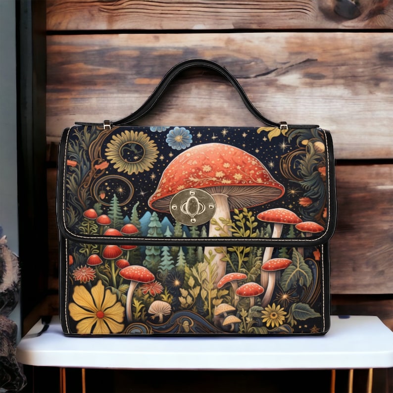 Cottagecore Witch Mushroom Witchy Satchel Handbag For Boho Hippies