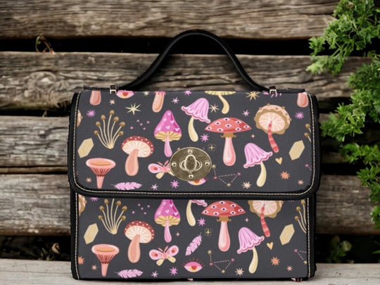 Cottagecore Trippy Mushroom Satchel Handbag Boho Hippie Style