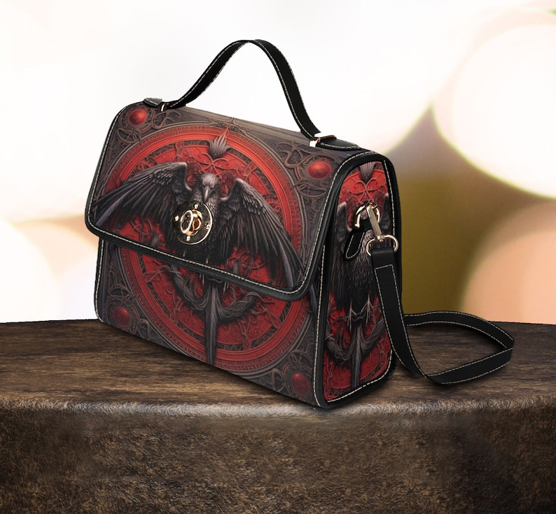 Gothic Raven Witch Satchel Bag For Boho Hippie