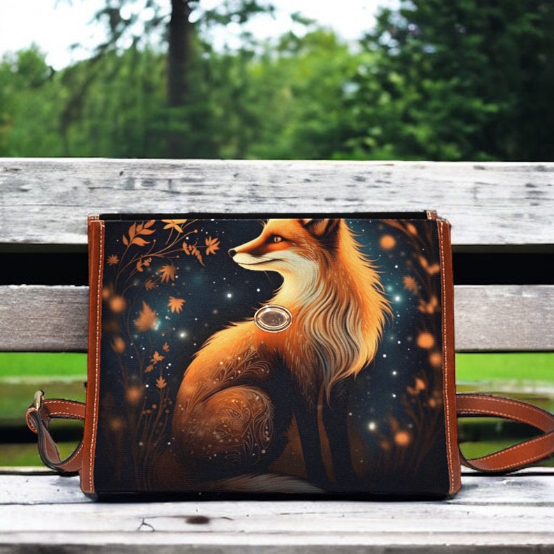 Magical Fox Celestial Witchy Satchel Handbag For Boho Hippies