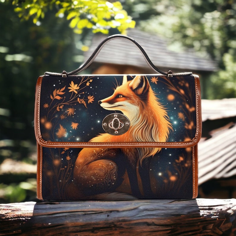 Magical Fox Celestial Witchy Satchel Handbag For Boho Hippies