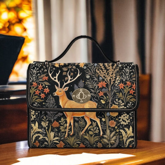 Cottagecore Nature Forest Deer Satchel Handbag For Boho Hippies