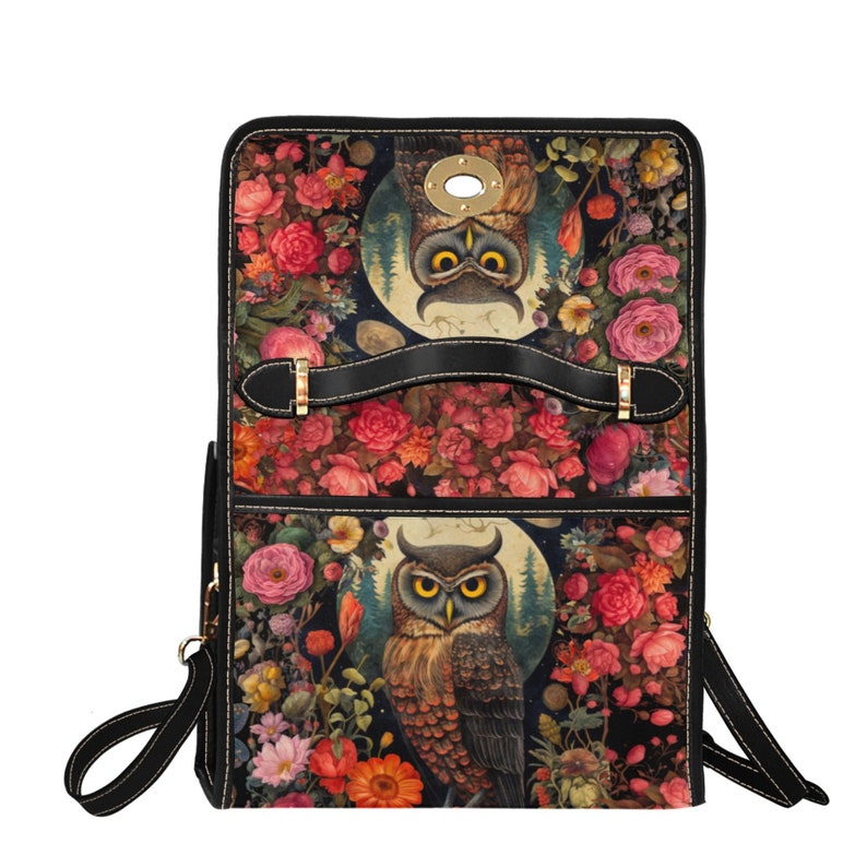 Owl Rose Moon Witchy Satchel Bag For Witchy