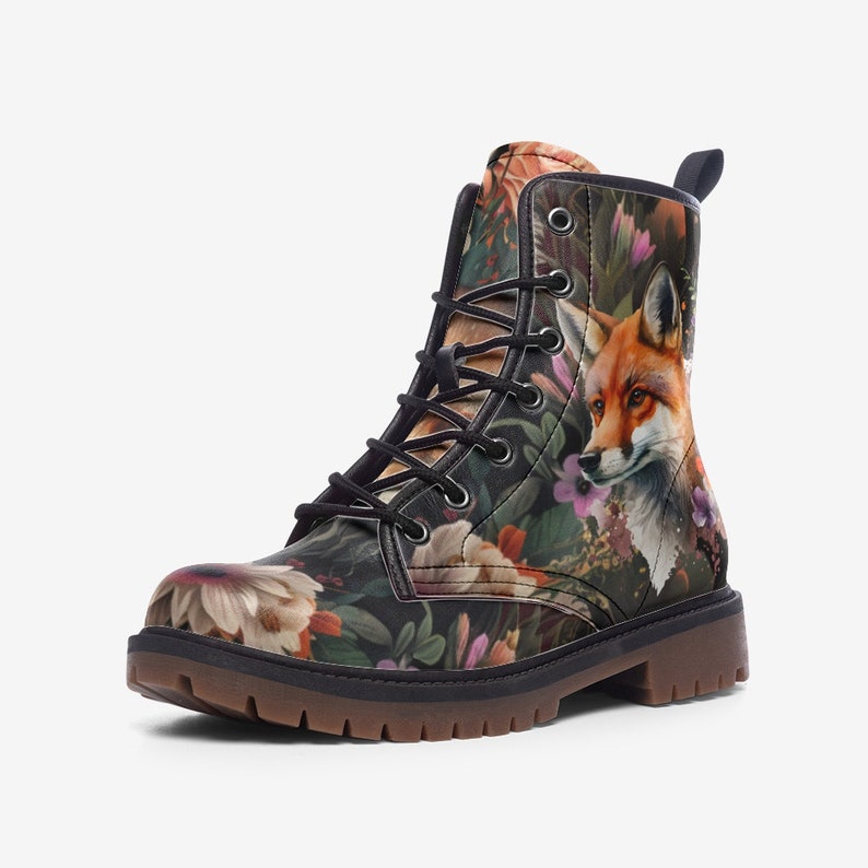 Hippie Art Zone - Cottagecore Fox Combat Boots