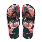 hippieartzone - Pink Tropical Flower Flip Flops Colorful.