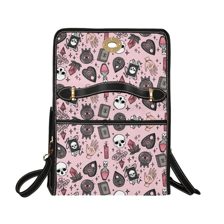 Pink Kawaii Cute Witch Potions Canvas Satchel Bag For Hippie