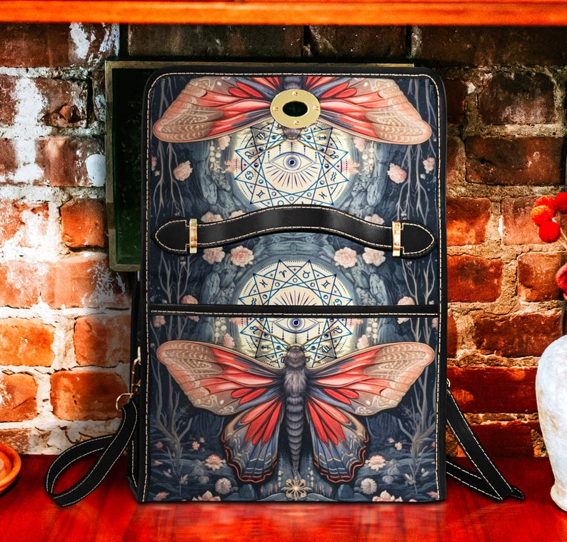 Cottagecore Witch Moth Satchel Bag For Boho Hippie