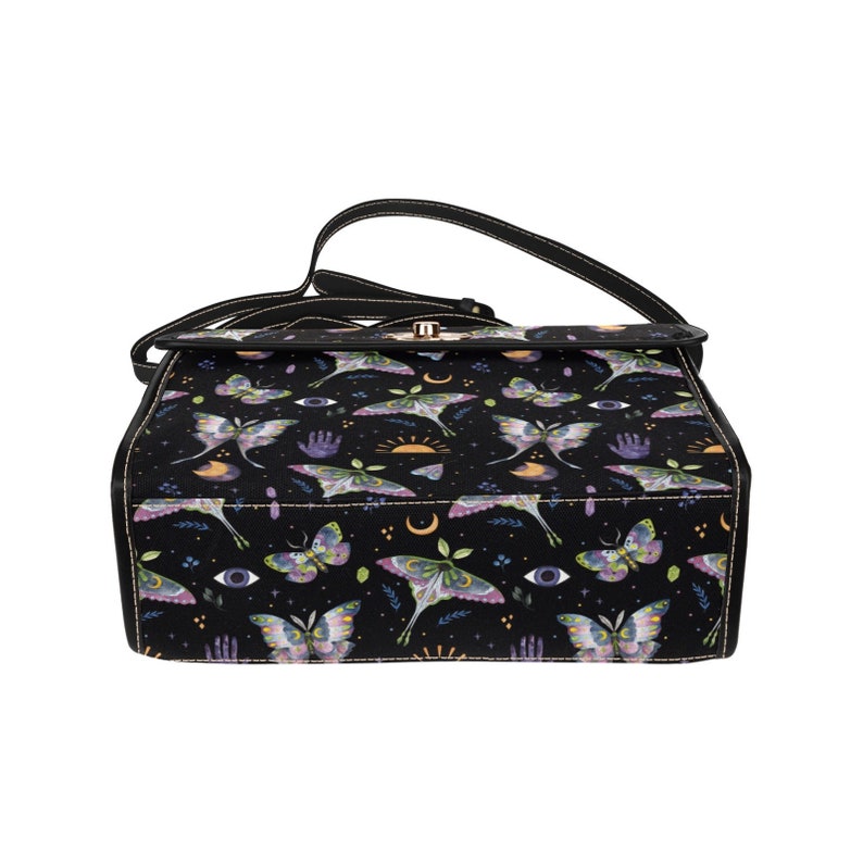 Mystical Luna Moth Canvas Satchel Bag For Hippie