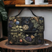 Black Cat Witchy Dark Forest Witchy Satchel Handbag For Boho Hippies