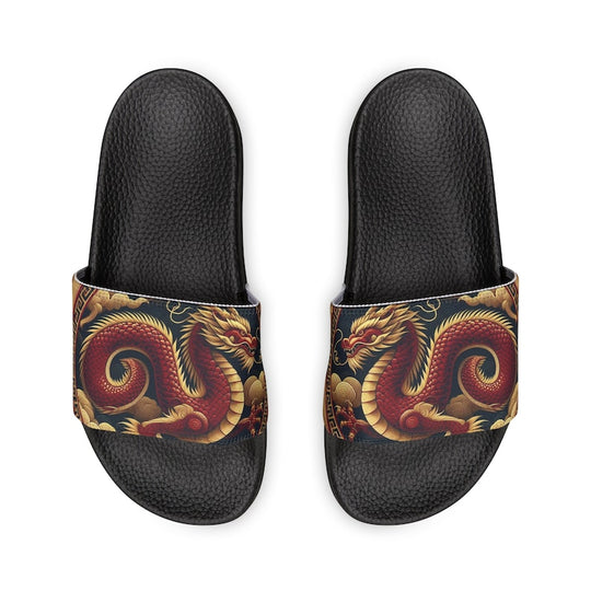 hippieartzone - Red Year of the Dragon Women's PU Slide Sandals.