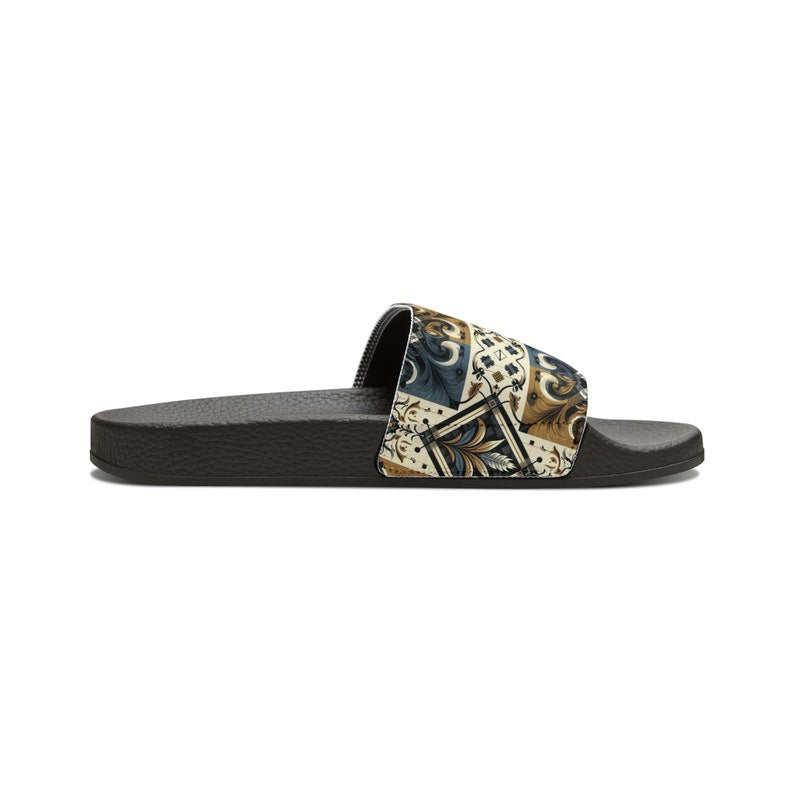 hippieartzone - Desert Blue Women's PU Slide Sandals.