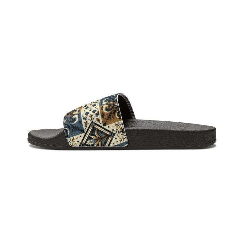 hippieartzone - Desert Blue Women's PU Slide Sandals.