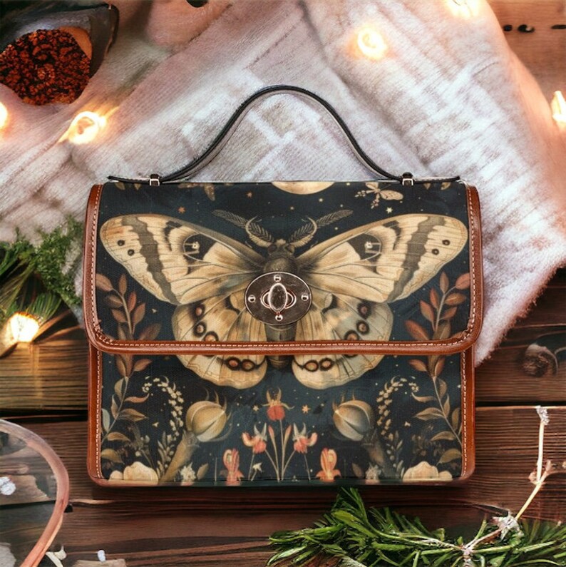 Moth Whimsigoth Witchy Satchel Bag For Boho Hippie