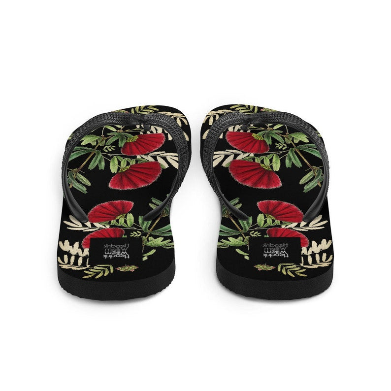hippieartzone - Black Japanese-Inspired Flip-Flops.