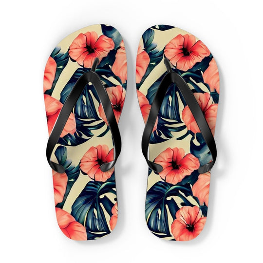 hippieartzone - Poppy Floral Flip-Flops.