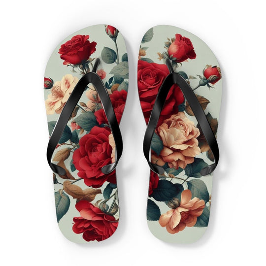 hippieartzone - Rose Floral Flip-Flops
