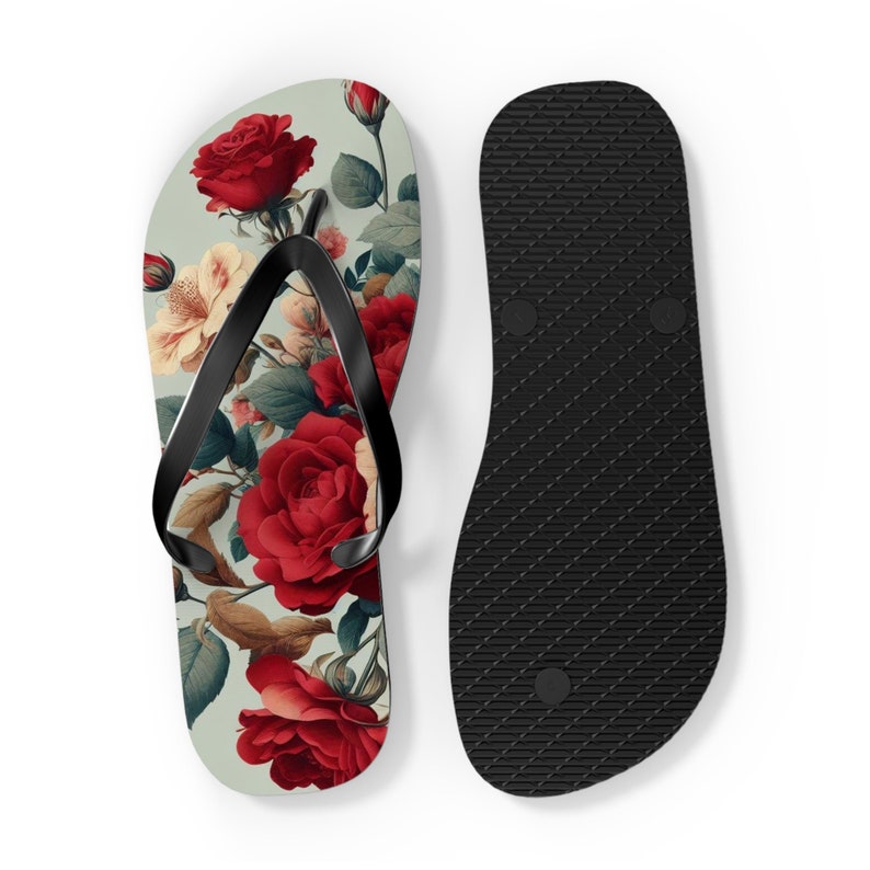 hippieartzone - Rose Floral Flip-Flops