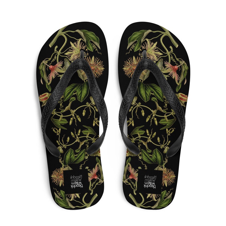 hippieartzone - Colorful Botanical Ladies Flip-Flops.
