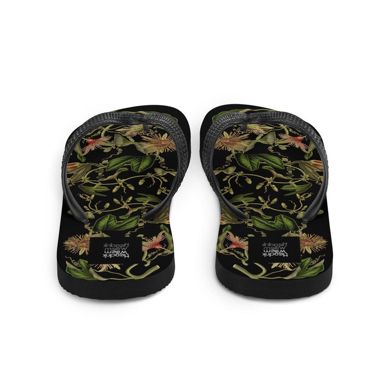 hippieartzone - Colorful Botanical Ladies Flip-Flops.