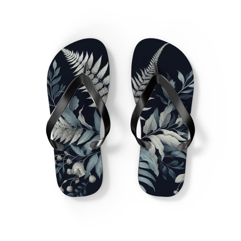 hippieartzone - Fern Floral Flip-Flops.