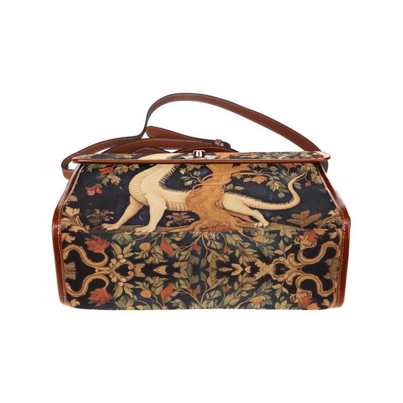 Medieval Woodland Dragon Witchy Satchel Handbag For Boho Hippie