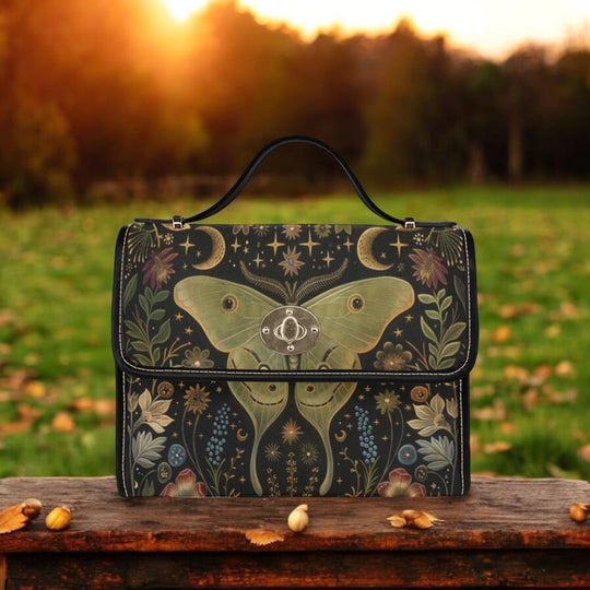 Boho Luna Moth Forest Satchel Handbag Mystical Boho Hippie Style