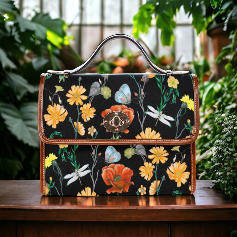 Boho Cottagecore Garden Vegan Witchy Satchel Handbag For Hippie