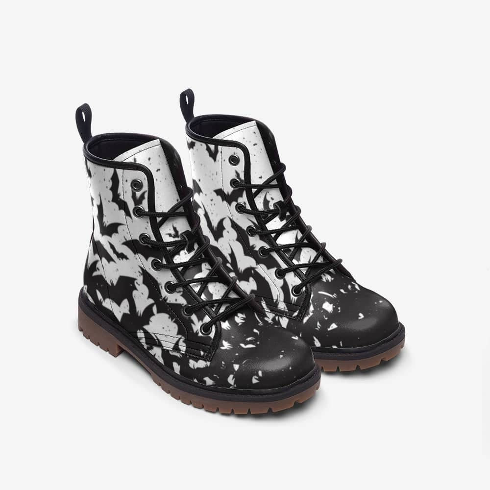 Hippie Art Zone - Bat Party Vegan Leather Lightweight Boots Mt