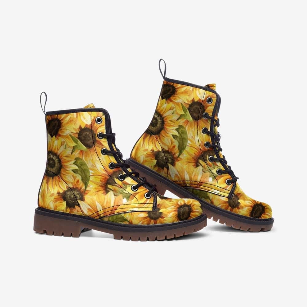 Hippie Art Zone - Sunflower Vegan Leather Boots