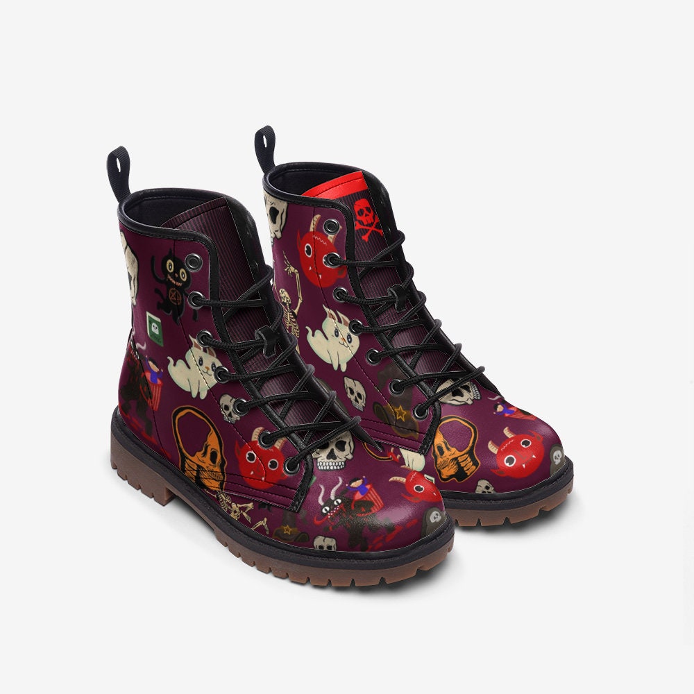 Hippie Art Zone - Little Demon Party Gothic, Punk, Combat Boots In Unisex