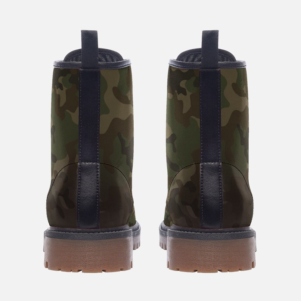 Hippie Art Zone - Army Camo Gothic, Punk, And Combat Boots In Unisex.