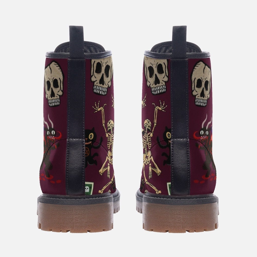 Hippie Art Zone - Little Demon Party Gothic, Punk, Combat Boots In Unisex