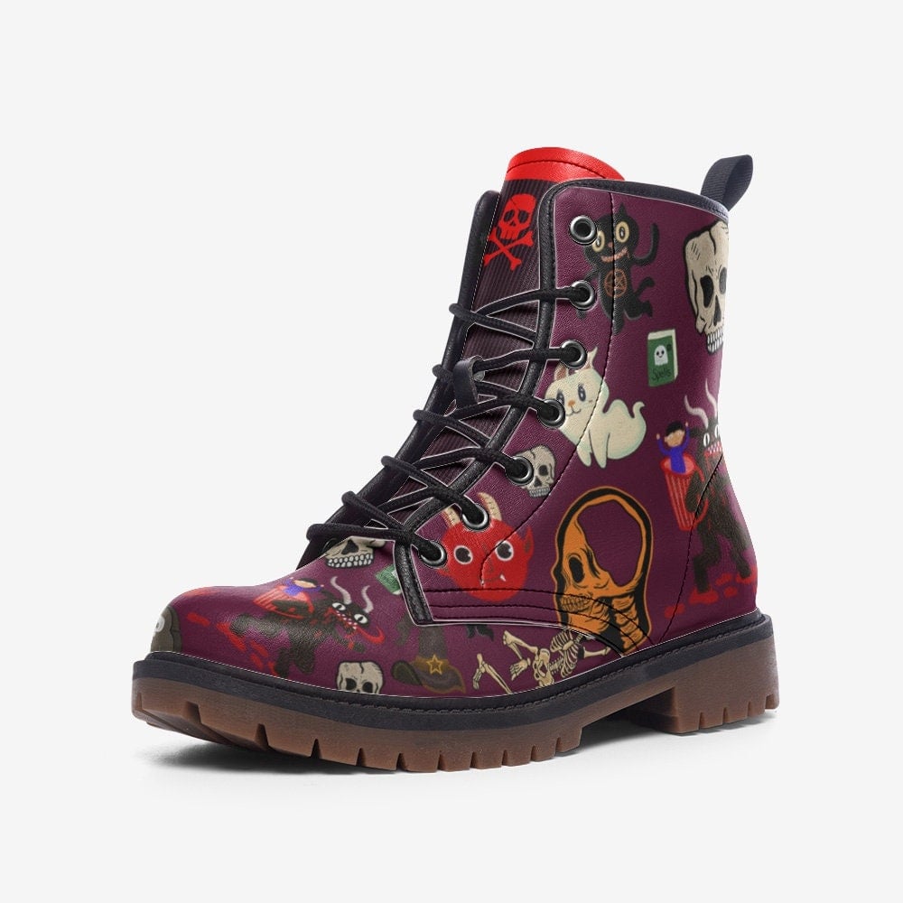 Hippie Art Zone - Little Demon Party Gothic, Punk, Combat Boots In Unisex