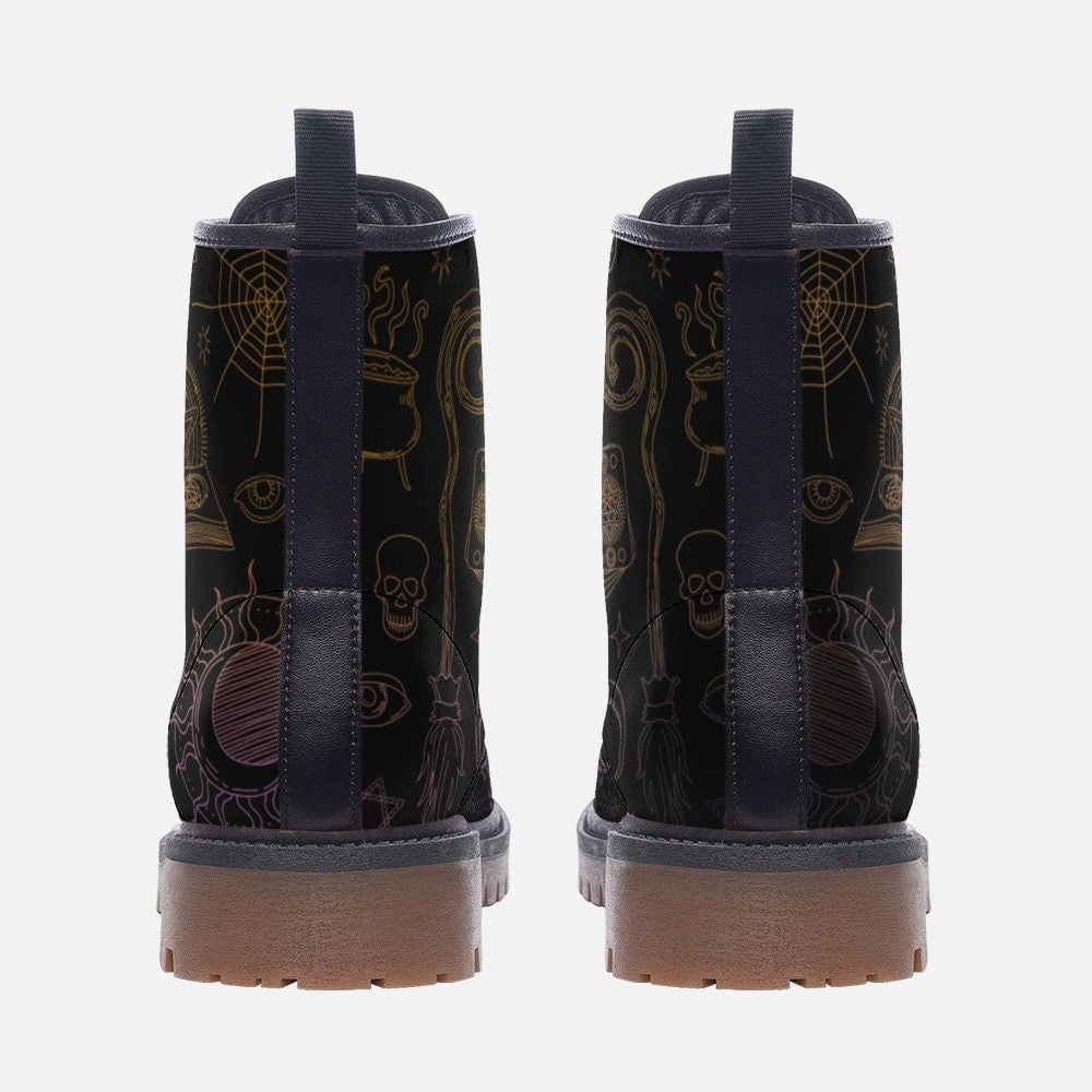 Hippie Art Zone - Witchcraft Alchemy Magic / Punk, Combat Boots In Unisex