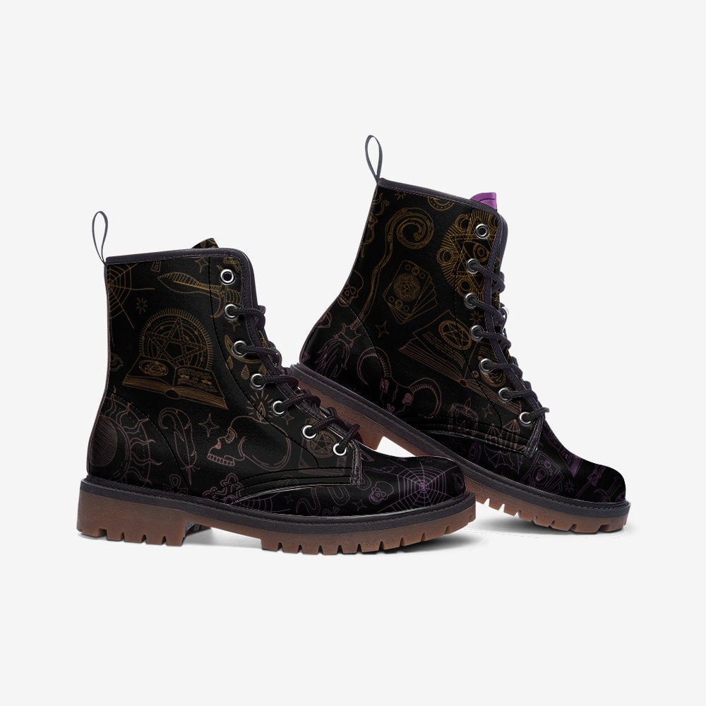 Hippie Art Zone - Witchcraft Alchemy Magic / Punk, Combat Boots In Unisex