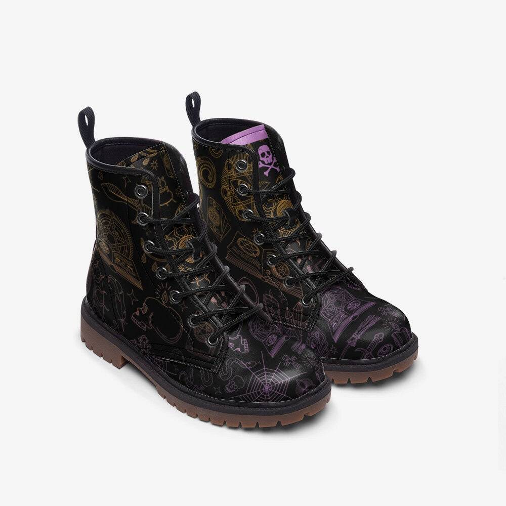 Hippie Art Zone - Witchcraft Alchemy Magic / Punk, Combat Boots In Unisex