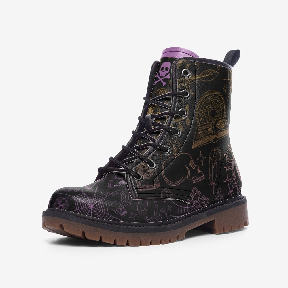 Hippie Art Zone - Witchcraft Alchemy Magic / Punk, Combat Boots In Unisex