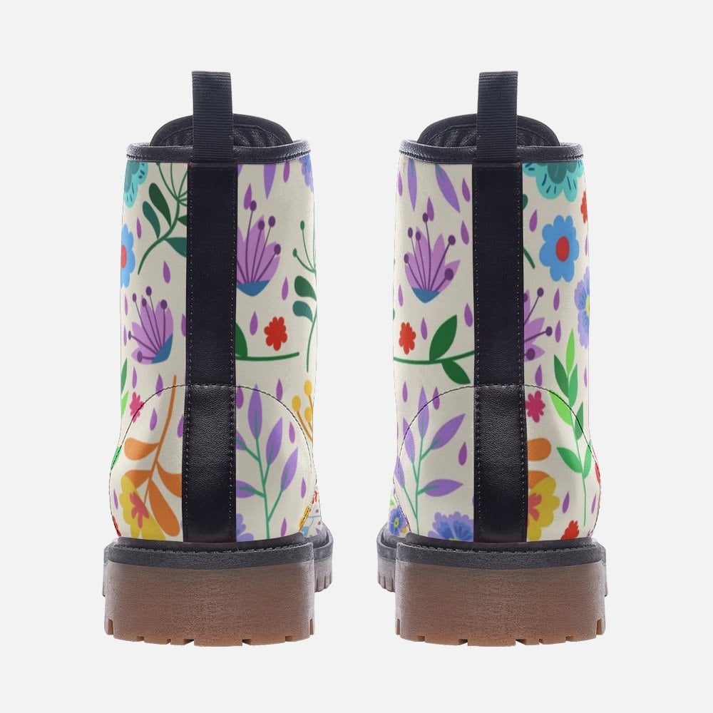 Hippie Art Zone - Spring & Flowers / Gothic, Punk, Combat Boots In Unisex