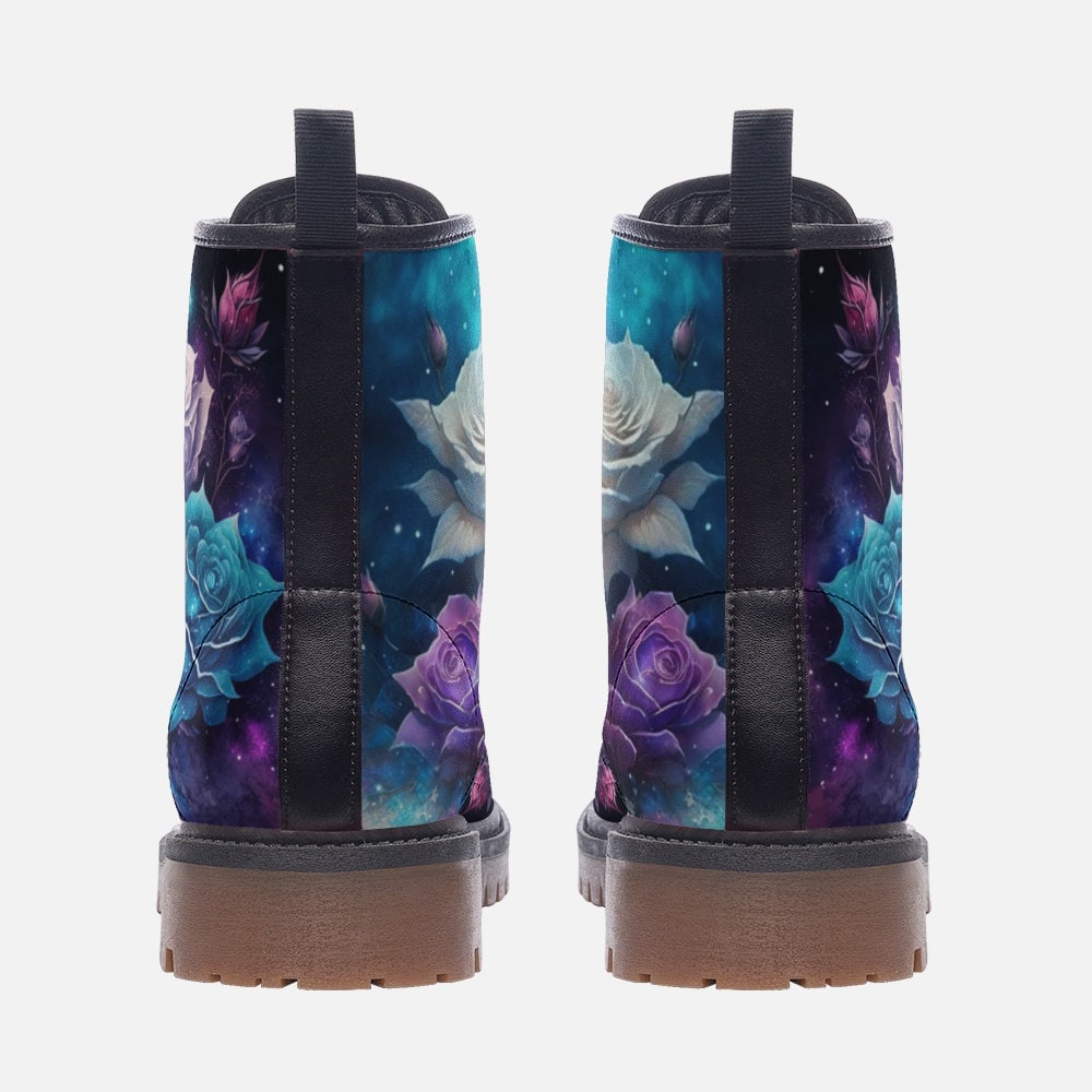 Hippie Art Zone - Rose Galaxy / Gothic, Punk, Combat Boots In Unisex