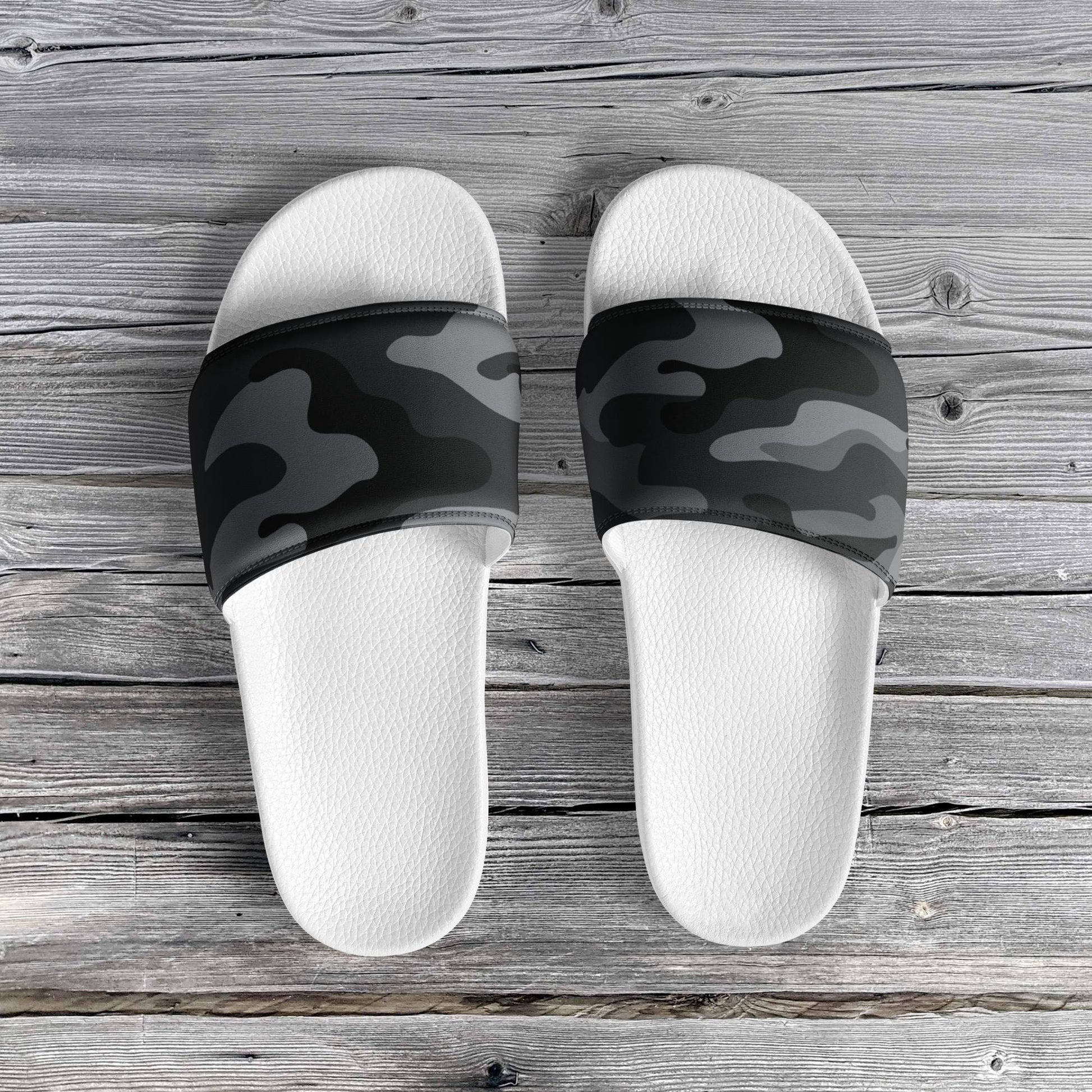 hippieartzone - Men’s Grey Camo slides Camo Slides