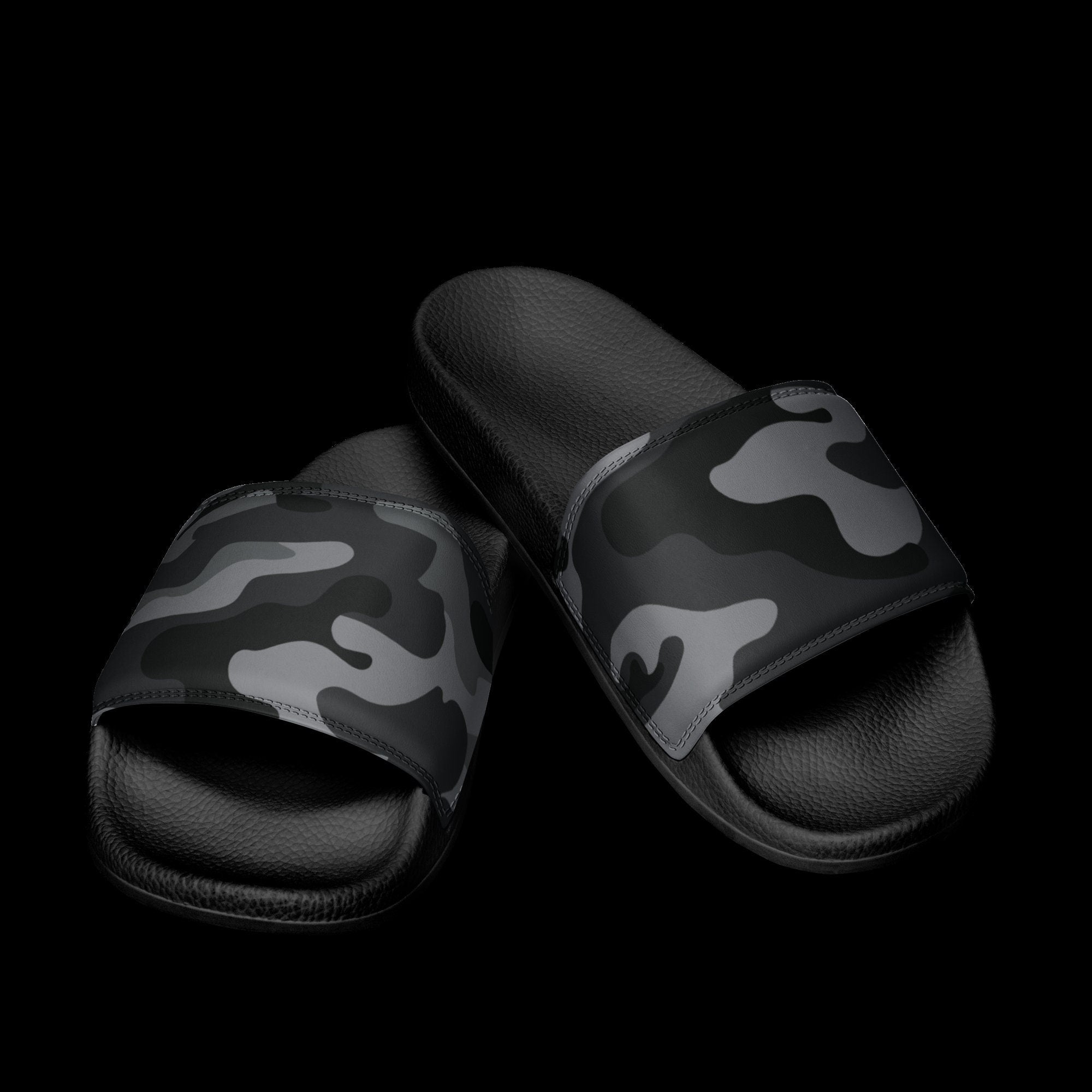 hippieartzone - Men’s Grey Camo slides Camo Slides
