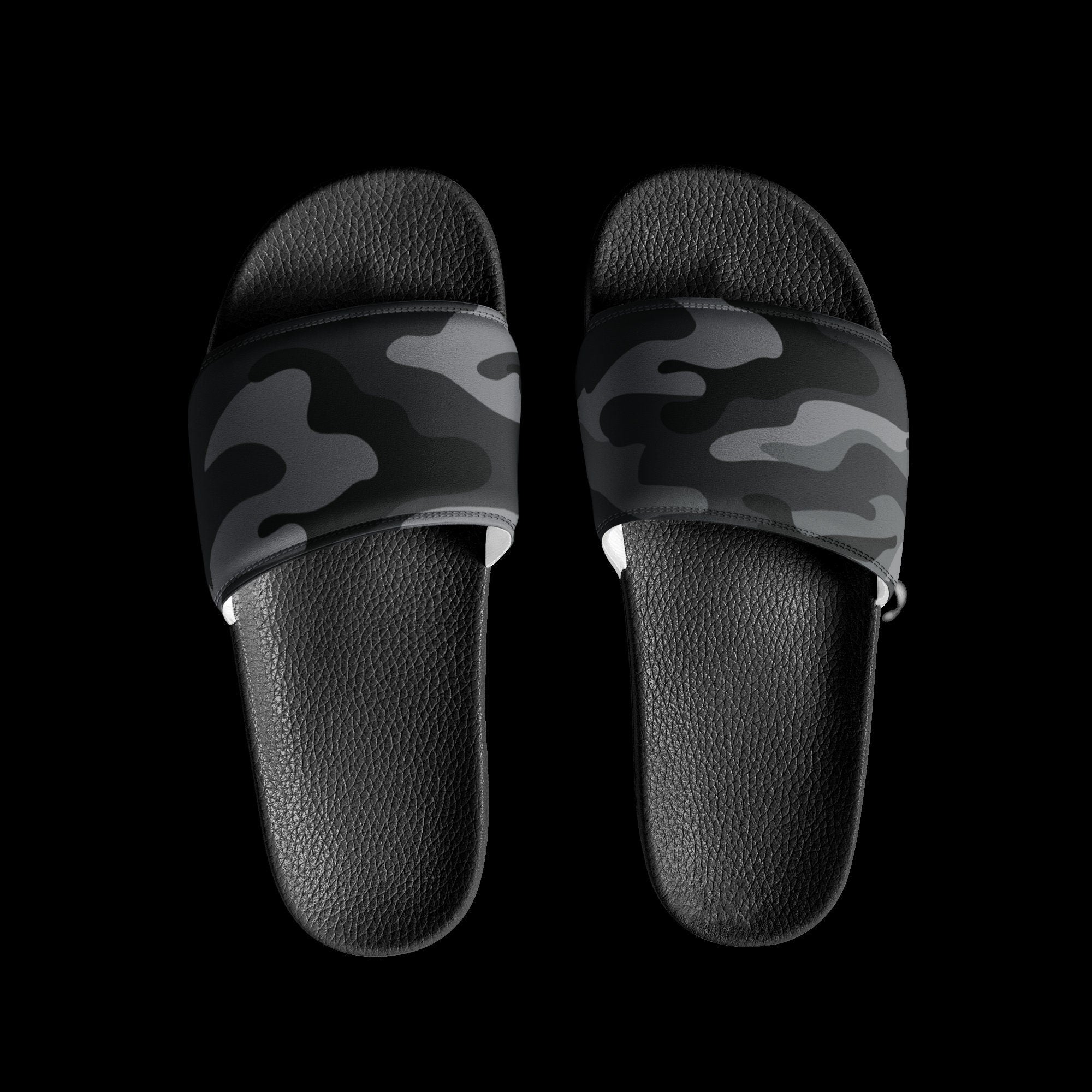 hippieartzone - Men’s Grey Camo slides Camo Slides