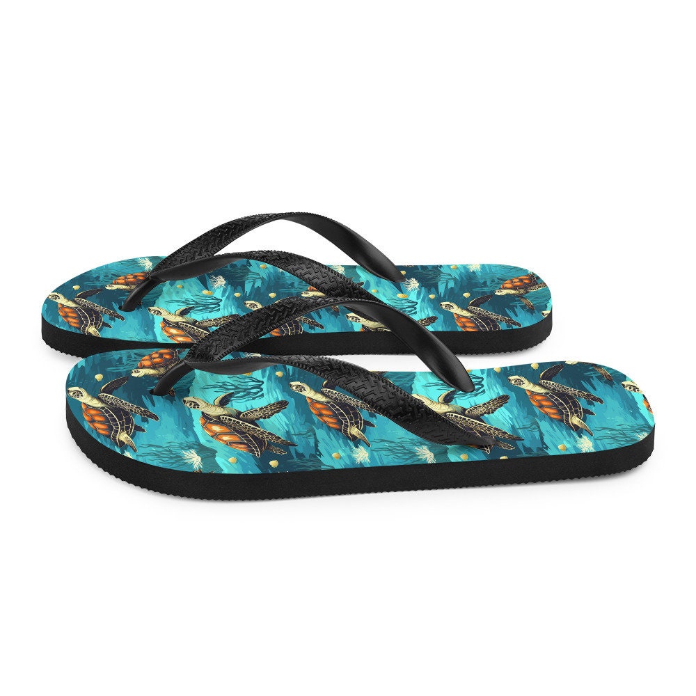 hippieartzone - Sea Turtle Flip Flops