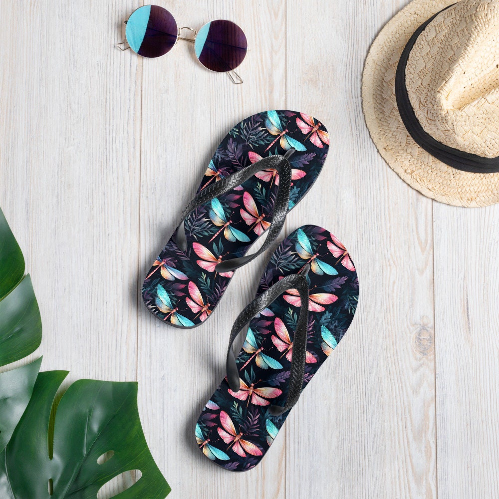 hippieartzone - Dragonfly Summer Flip Flops