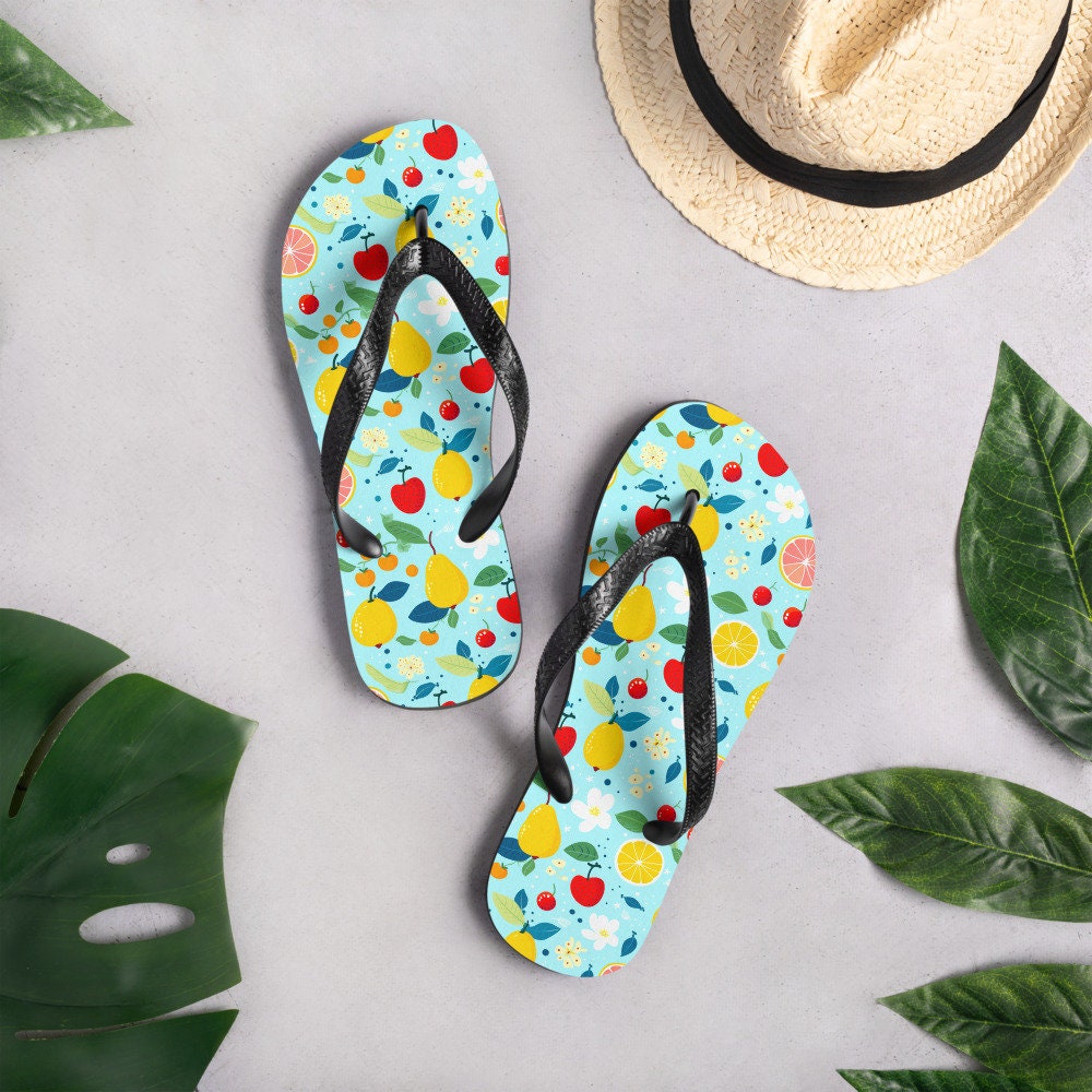 hippieartzone - Summer Fruit Garden Flip Flops